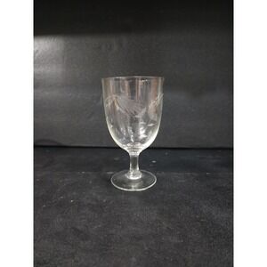 Sasaki Noritake Wheat Pattern Goblet, Vintage Water Goblet,‎ Etched Glass